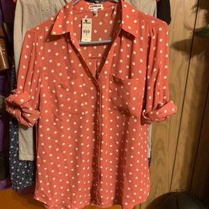 EXPRESS polka dot button down. Size M